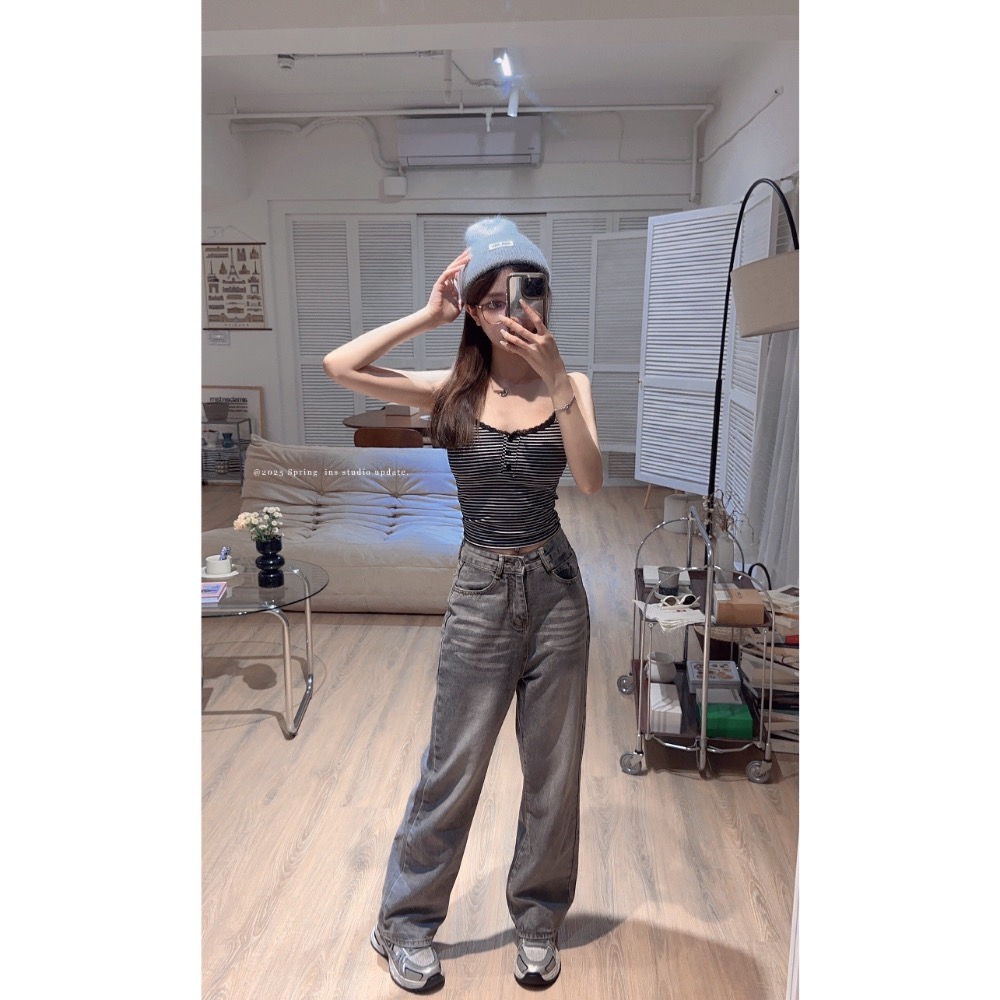 WEI.HSIN_（現貨）【 純純欲動💗】  純欲蕾絲花邊修身吊帶背心#6873-細節圖8