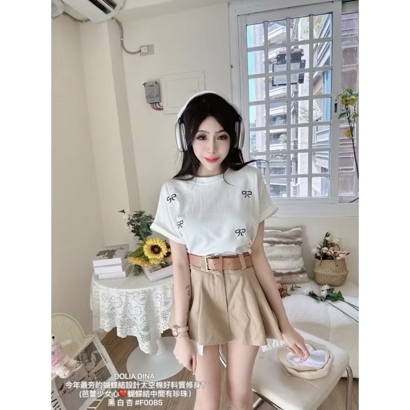 Wei.Hsin_ (現貨）今年最夯的蝴蝶結設計太空棉好料質修身T #0085-細節圖4