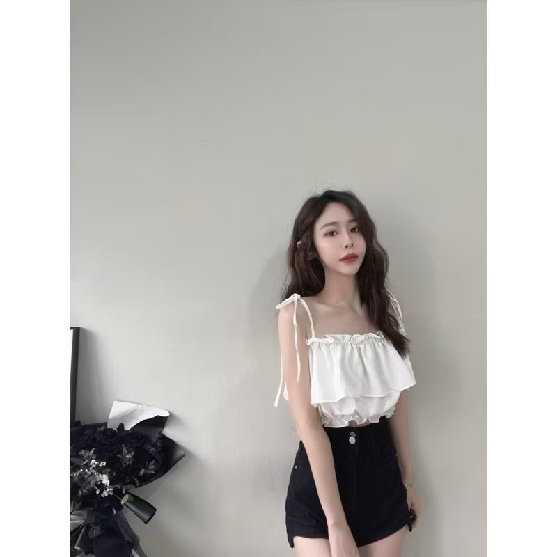 Wei.Hsin_ (現貨)春夏新款💫花苞綁帶蛋糕🍰背心#1566-細節圖3