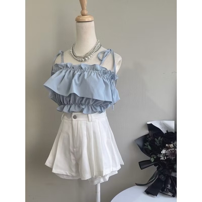 Wei.Hsin_ (現貨)春夏新款💫花苞綁帶蛋糕🍰背心#1566-細節圖5