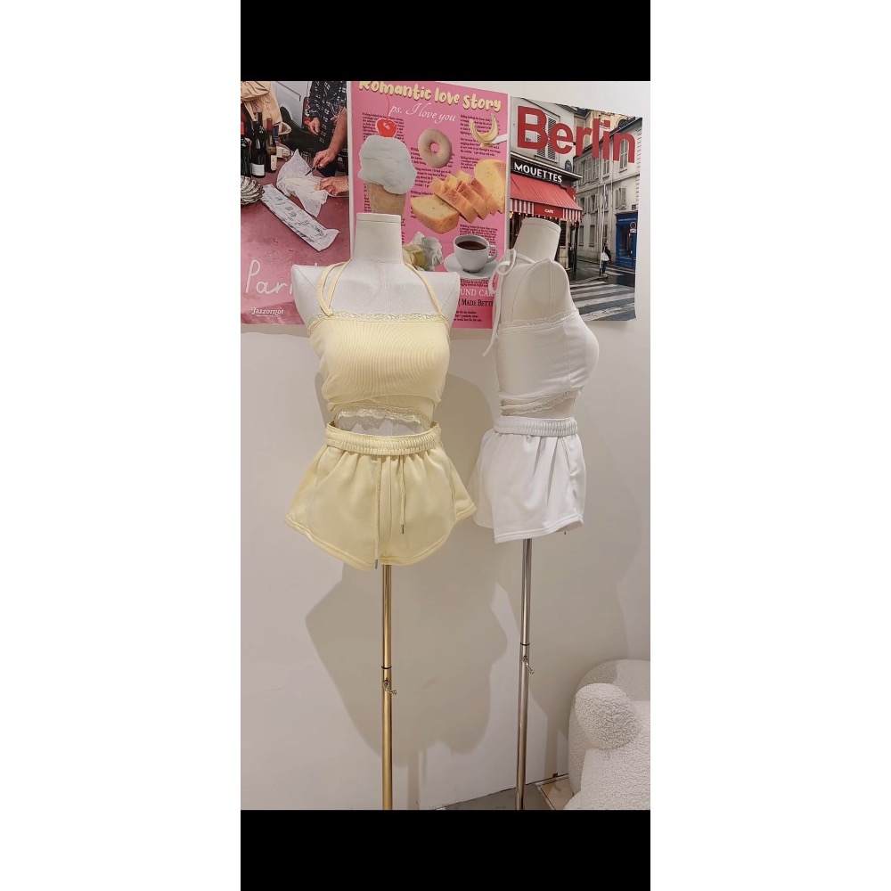 WS.STUDIO （現貨）獨家！ 獨家！款質感直接拉滿 甜美蕾絲平口背心+褲子套裝#072016-細節圖6