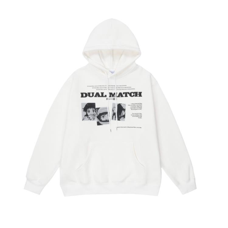 DM-D1233 330g抓絨連帽衛衣 黑色 白色-細節圖6