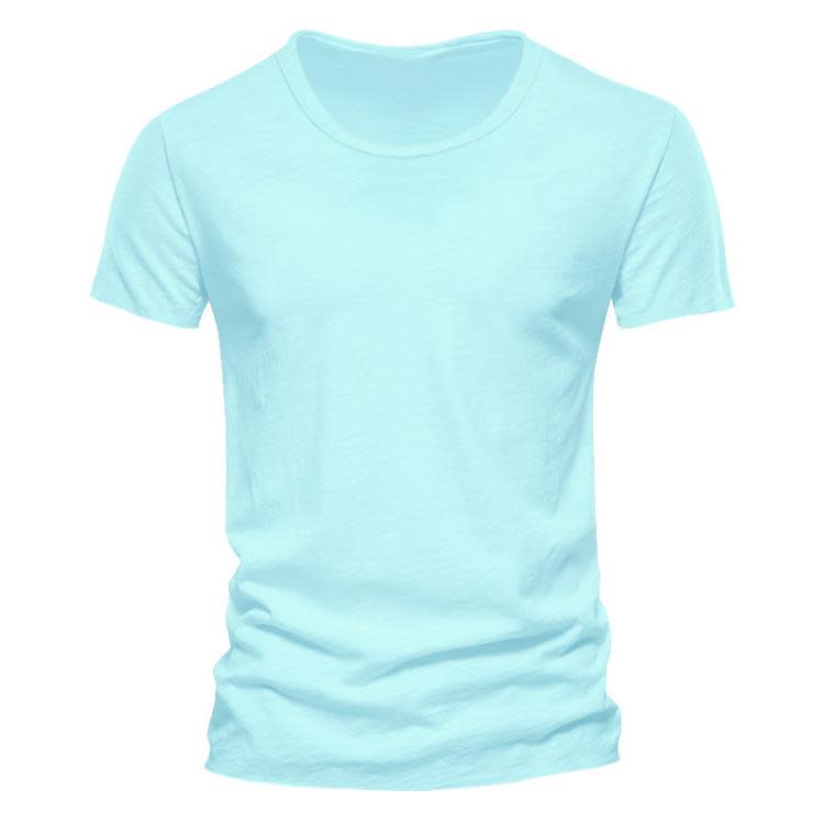 短袖T恤 夏季爆款男式新款純色運動熱賣歐美男裝-細節圖9