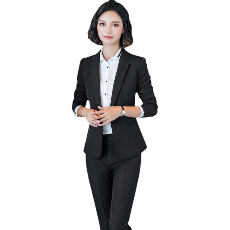 西裝套裝女2023秋冬季新款時尚小西服工裝女士職業工作服外套教師-細節圖5