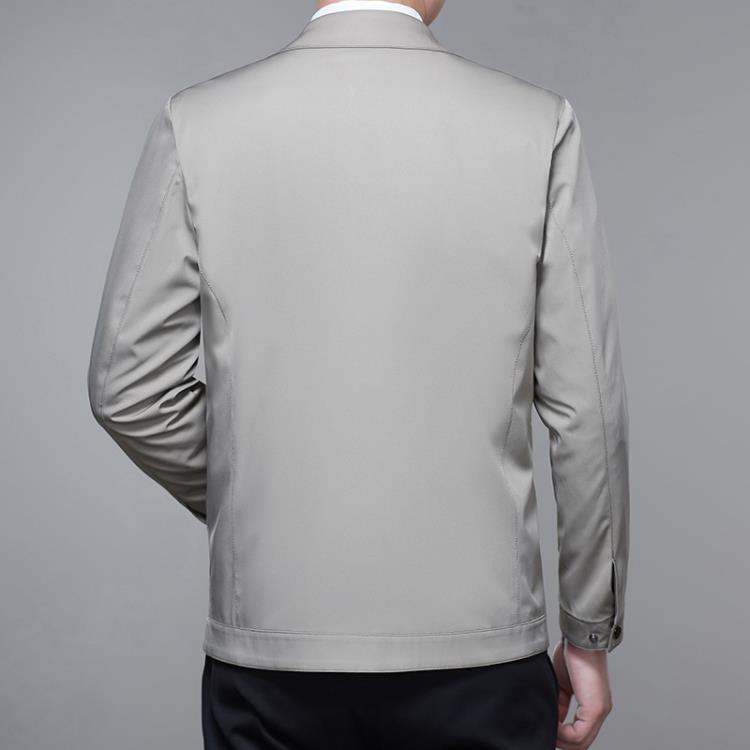 男士外套中年翻領薄款2023春秋季新款商務休閒男上衣爸爸秋裝夾克-細節圖4