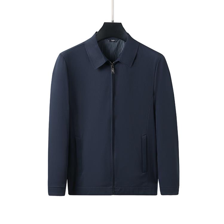 男士外套中年翻領薄款2023春秋季新款商務休閒男上衣爸爸秋裝夾克-細節圖5