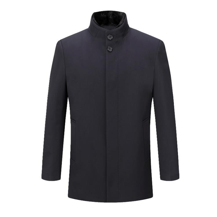 冬季新款羽絨服男可脫卸內膽中長款毛領中年爸爸裝保暖休閒外套男-細節圖5