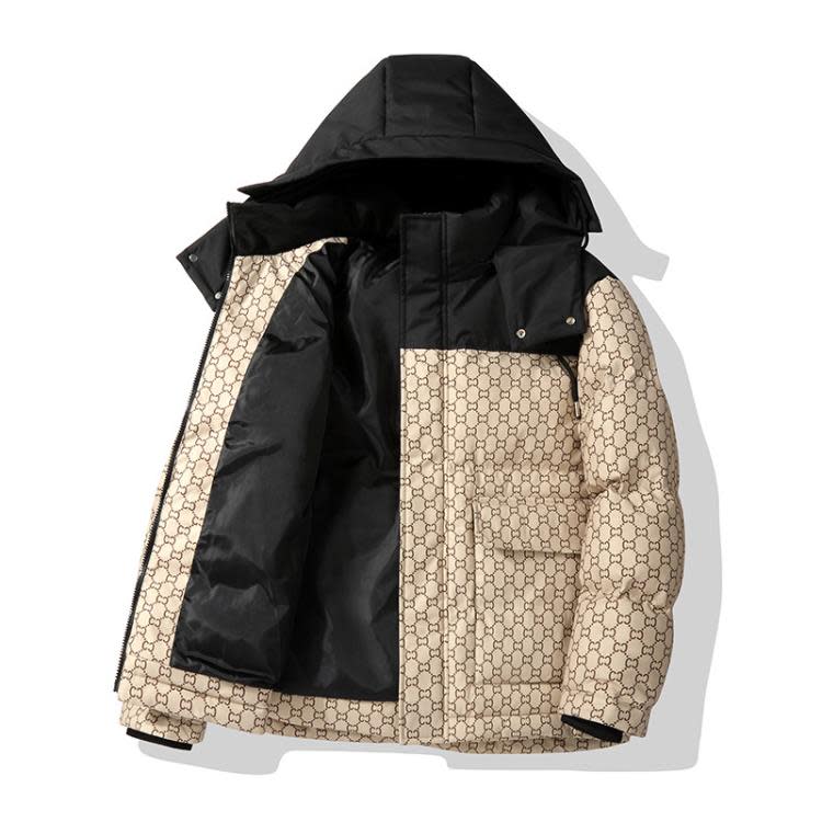 羽絨外套 奢侈高端冬季新款可拆卸連帽棉服男女明星同款潮流百搭保暖衣-細節圖4