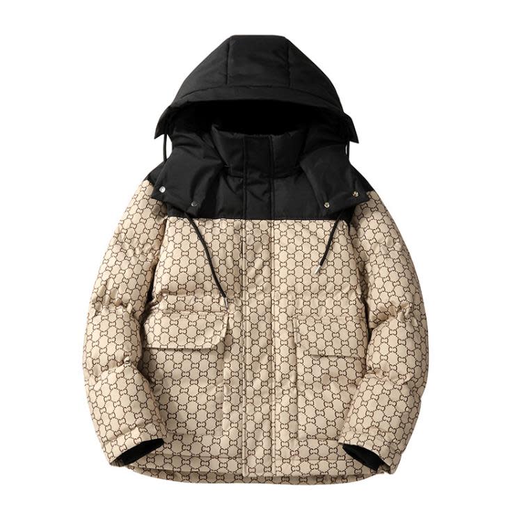 羽絨外套 奢侈高端冬季新款可拆卸連帽棉服男女明星同款潮流百搭保暖衣-細節圖5