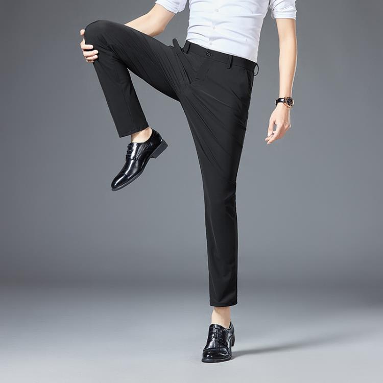 西裝 男士休閒褲2023春季男士正韓潮流寬松款直筒青年直筒長褲子男西褲-細節圖3