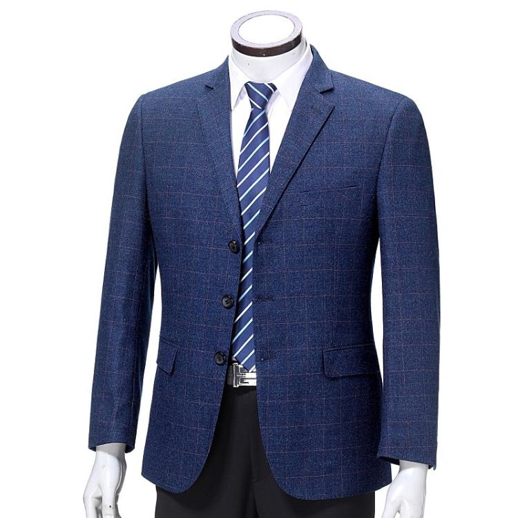 品牌休閒西裝男便西外套新款單西男格子春秋裝中年小西裝男士西服-細節圖4