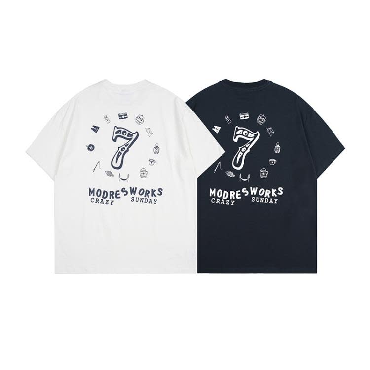 北界男裝 美式潮牌2023夏季新款背后印花半袖體恤衫潮流短袖T恤男-細節圖5