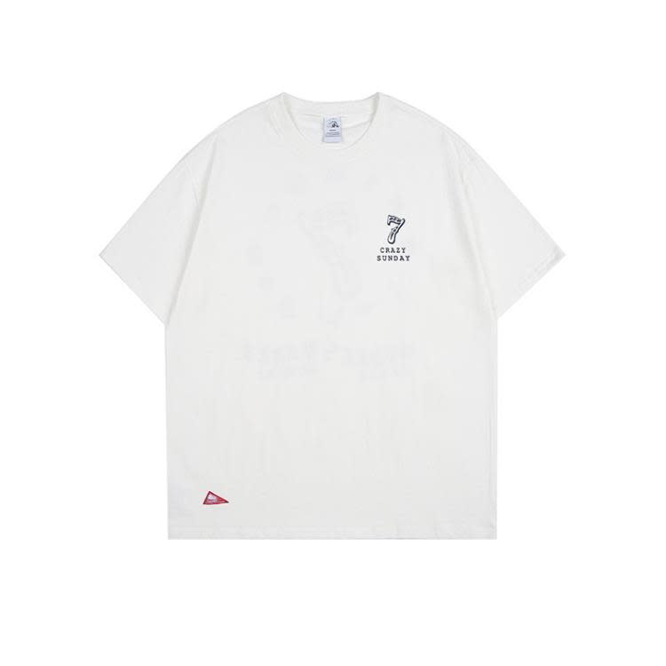 北界男裝 美式潮牌2023夏季新款背后印花半袖體恤衫潮流短袖T恤男-細節圖7