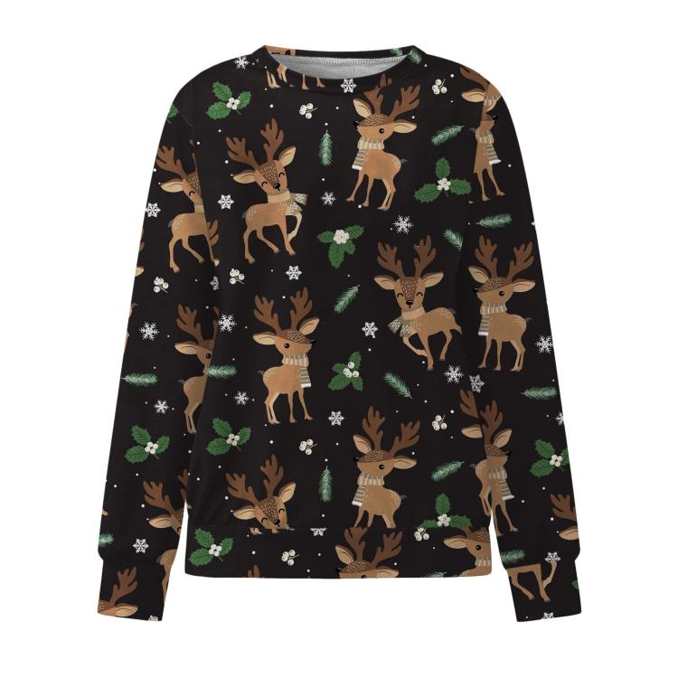 衛衣 2023圣誕節新款女士圓領 3D數碼印花 圣誕系列時尚休閒女裝-細節圖3