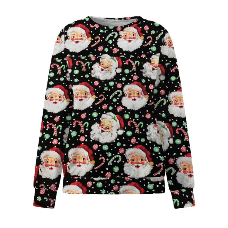 衛衣 2023圣誕節新款女士圓領 3D數碼印花 圣誕系列時尚休閒女裝-細節圖5