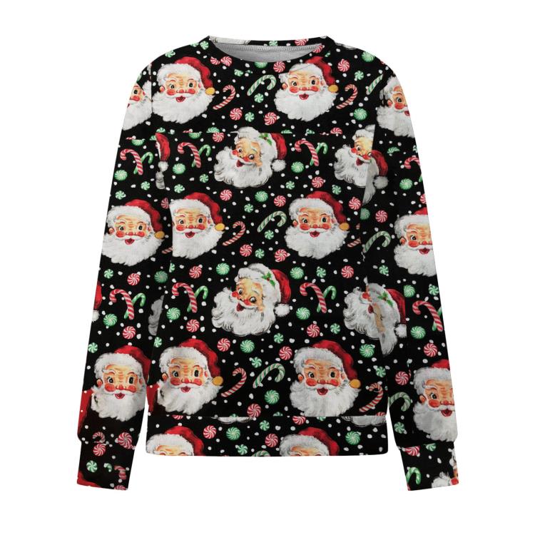 衛衣 2023圣誕節新款女士圓領 3D數碼印花 圣誕系列時尚休閒女裝-細節圖8