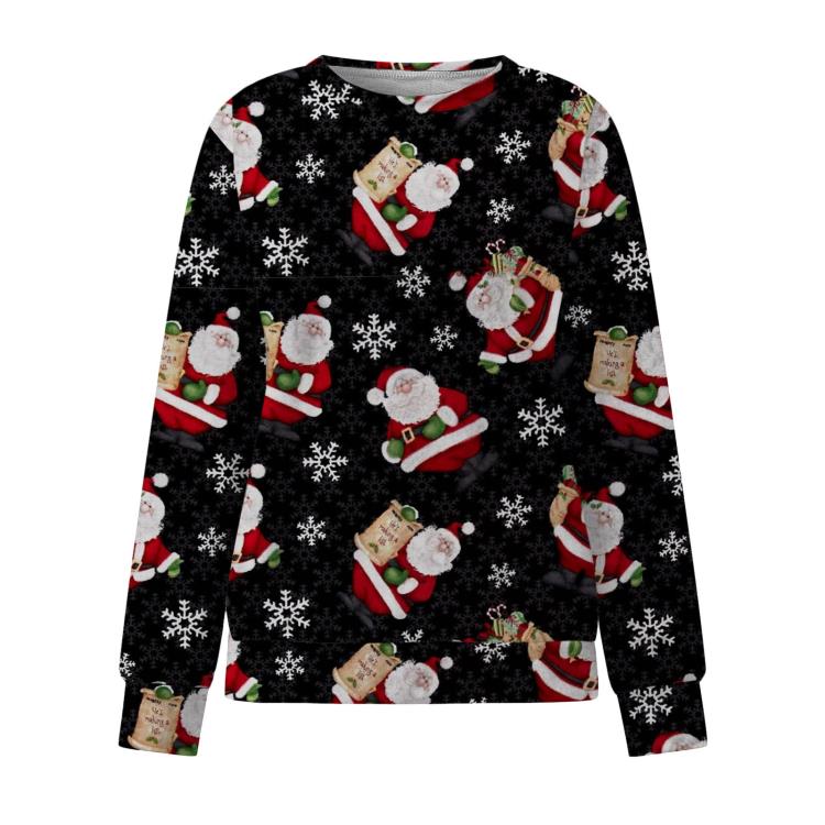 衛衣 2023圣誕節新款女士圓領 3D數碼印花 圣誕系列時尚休閒女裝-細節圖9