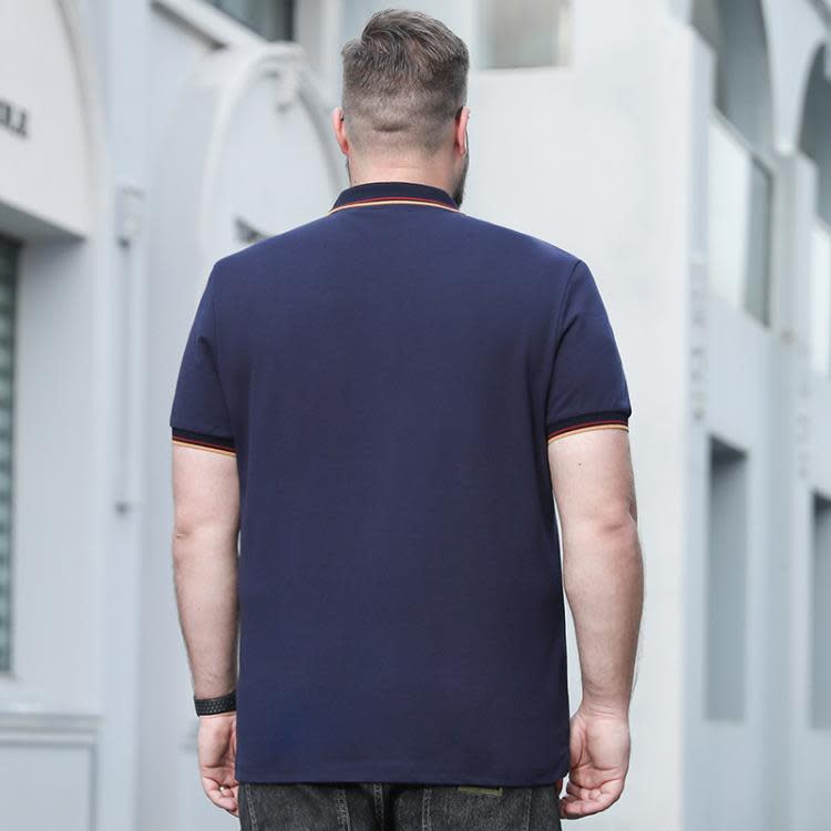 短袖T恤 寶螺加肥加大碼男裝t恤夏季胖子男士休閒polo衫翻領寬松-細節圖4