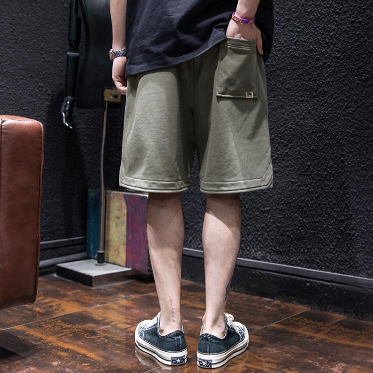 短褲 美式復古運動男夏季寬松潮牌大碼五分褲男生休閒百搭中褲潮-細節圖3