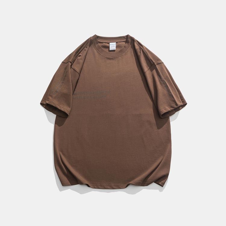 北界男裝 美式潮牌2023夏季新款創意印花T恤男復古短袖打底衫體恤-細節圖5