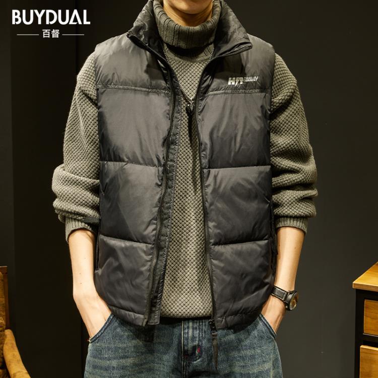 背心 高級感羽絨服馬甲男秋冬款坎肩休閒大碼外套加厚保暖領馬夾-細節圖7