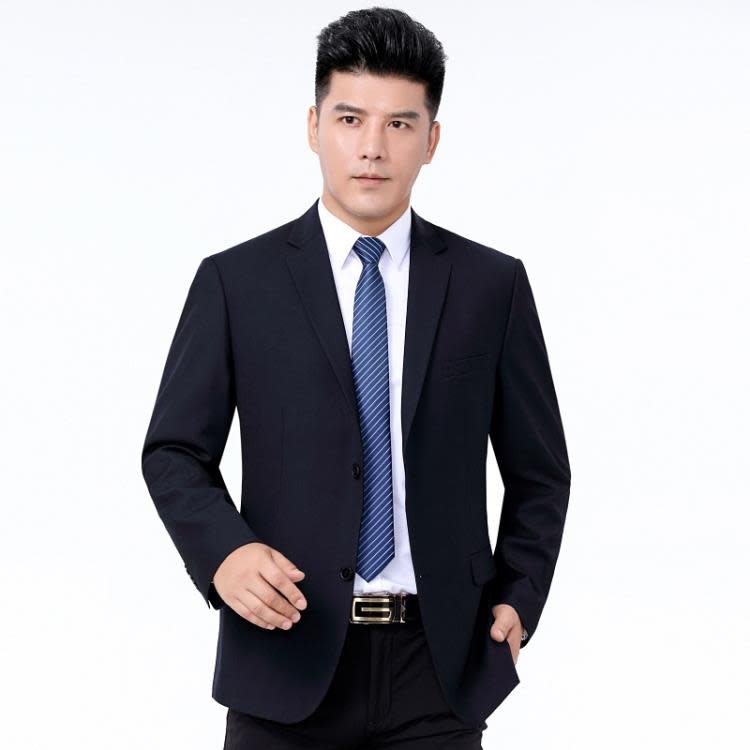 品牌春秋季新款中年男士商務正裝西服單件上衣寬松西裝爸爸裝外套-細節圖2