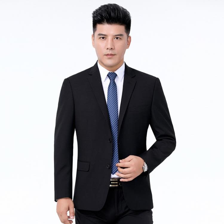 品牌春秋季新款中年男士商務正裝西服單件上衣寬松西裝爸爸裝外套-細節圖3