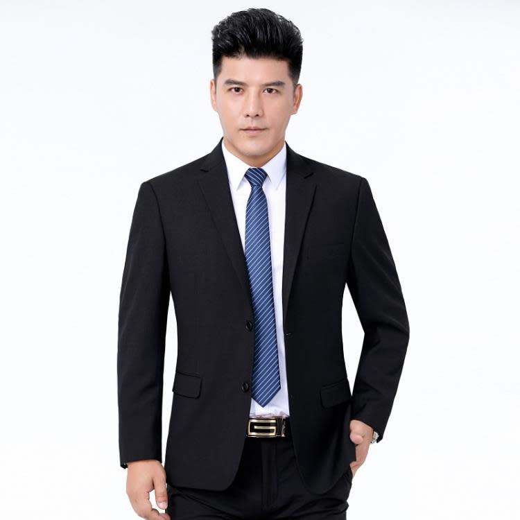 品牌春秋季新款中年男士商務正裝西服單件上衣寬松西裝爸爸裝外套-細節圖5