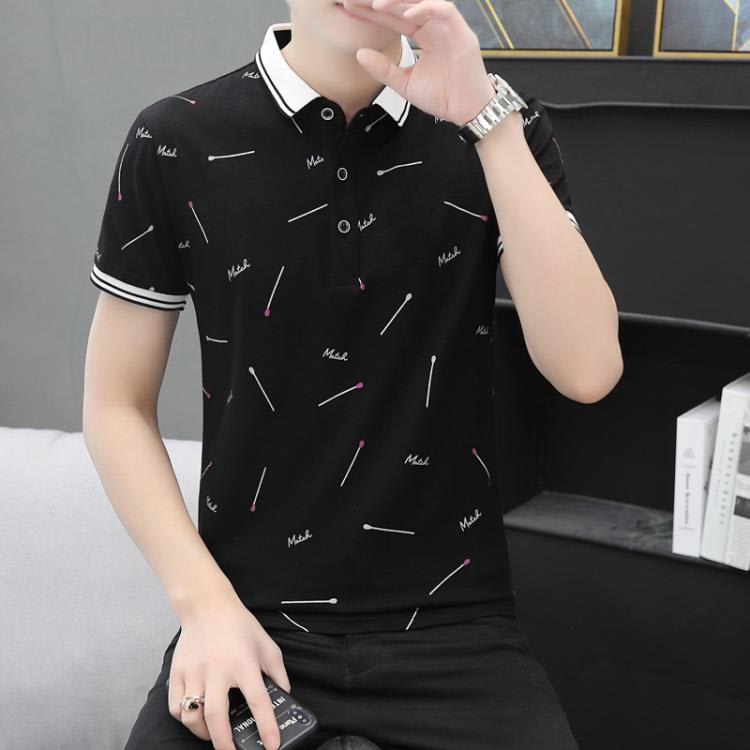 短袖T恤 夏季新款男裝Polo衫薄款翻領男士商務休閒上衣工作服廠服-細節圖2