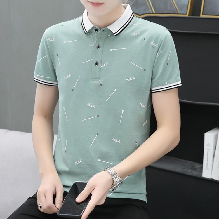短袖T恤 夏季新款男裝Polo衫薄款翻領男士商務休閒上衣工作服廠服-細節圖3
