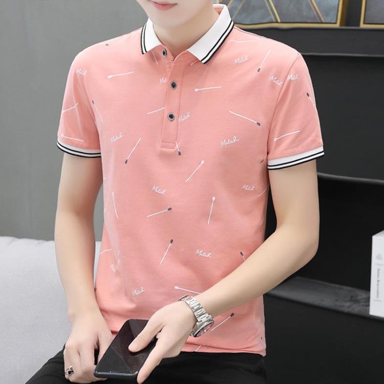 短袖T恤 夏季新款男裝Polo衫薄款翻領男士商務休閒上衣工作服廠服-細節圖6