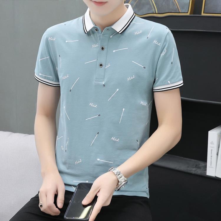 短袖T恤 夏季新款男裝Polo衫薄款翻領男士商務休閒上衣工作服廠服-細節圖8