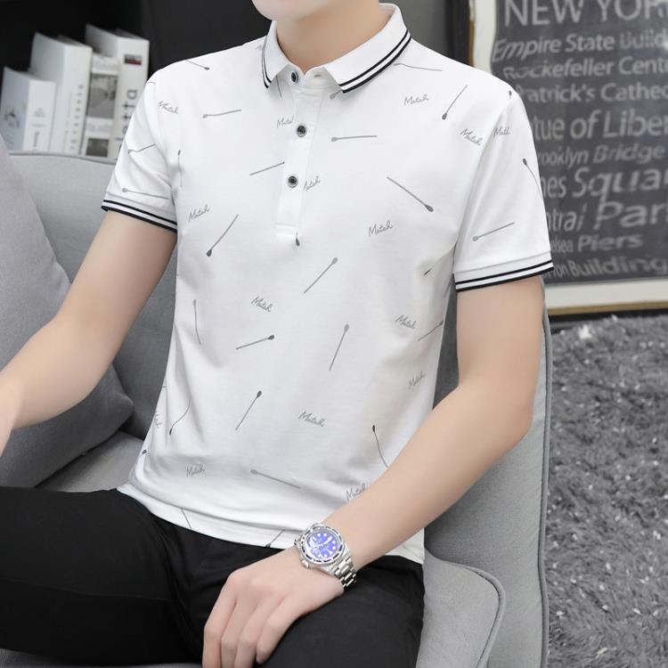 短袖T恤 夏季新款男裝Polo衫薄款翻領男士商務休閒上衣工作服廠服-細節圖9