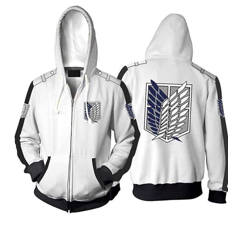 衛衣 2023進擊的巨人新款3D印花連帽秋冬動漫cos男士拉鍊-細節圖8