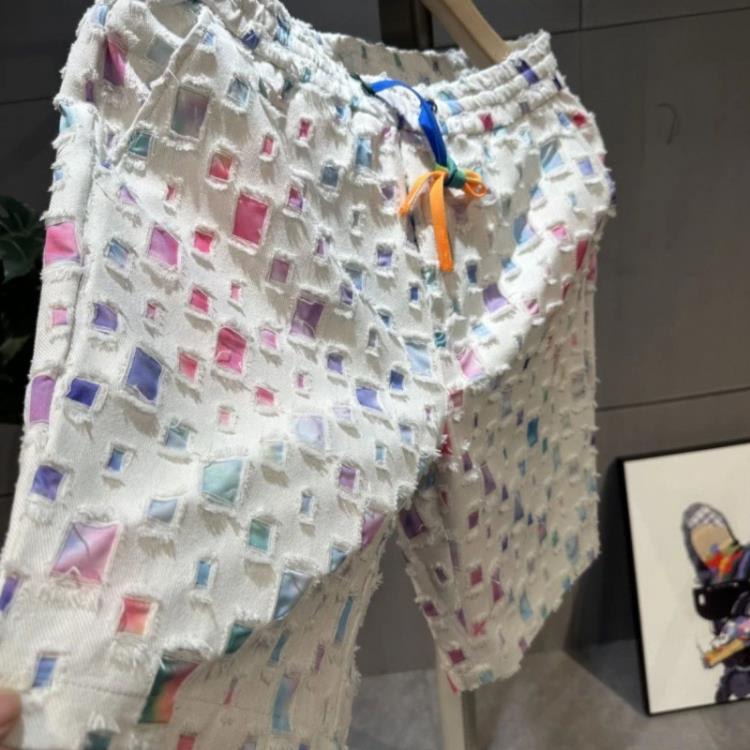 短褲 2023夏季男士印花時尚潮流休閒百搭輕奢透氣五分褲情侶夏-細節圖4