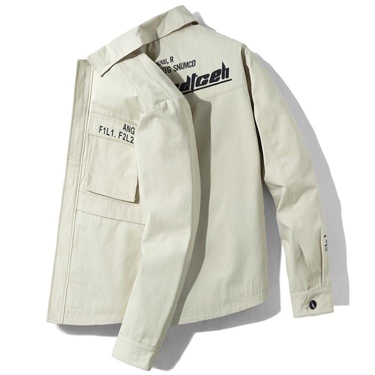 夾克 潮牌男裝外套男2023春秋季新款上衣時尚翻領休閒工裝男士-細節圖6