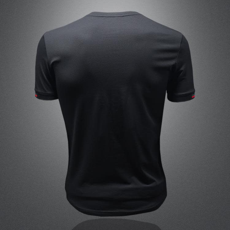 T恤 一件代髮2023夏季薄款絲光棉刺繡潮流修身透氣圓領新款男士-細節圖4