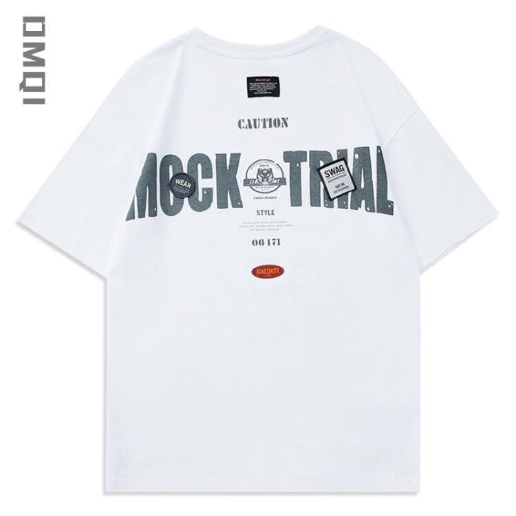 短袖T恤 夏季美式復古潮牌t恤男寬松大碼加肥加大男士半袖衣服潮-細節圖6