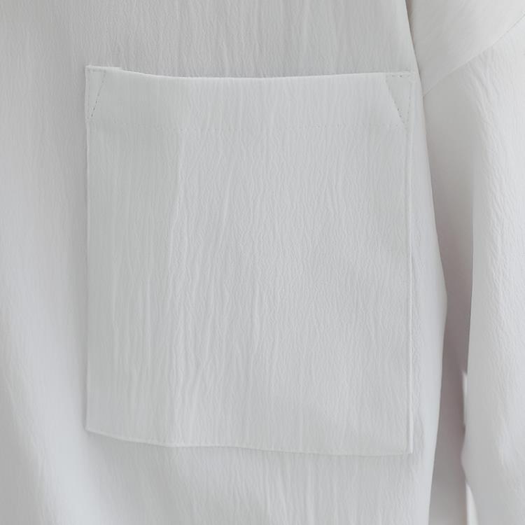 襯衫 夏季超薄襯衣純色男正韓潮流痞帥青年休閒百搭寬松半袖短袖潮-細節圖2