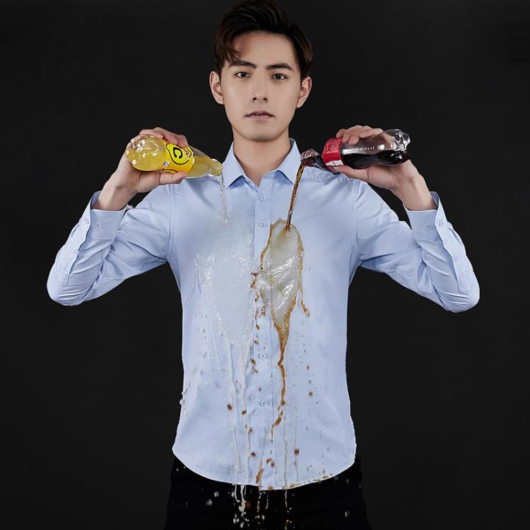 襯衫 白男長袖修身免燙商務正裝職業工作上班休閒伴郎西裝襯衣白色-細節圖2