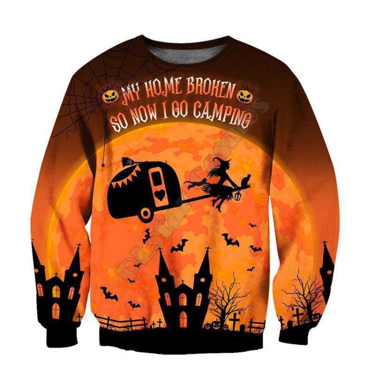 衛衣 歐美新款 個性3D數碼印花 南瓜頭 男女萬圣節恐怖圓領套頭衫-細節圖2