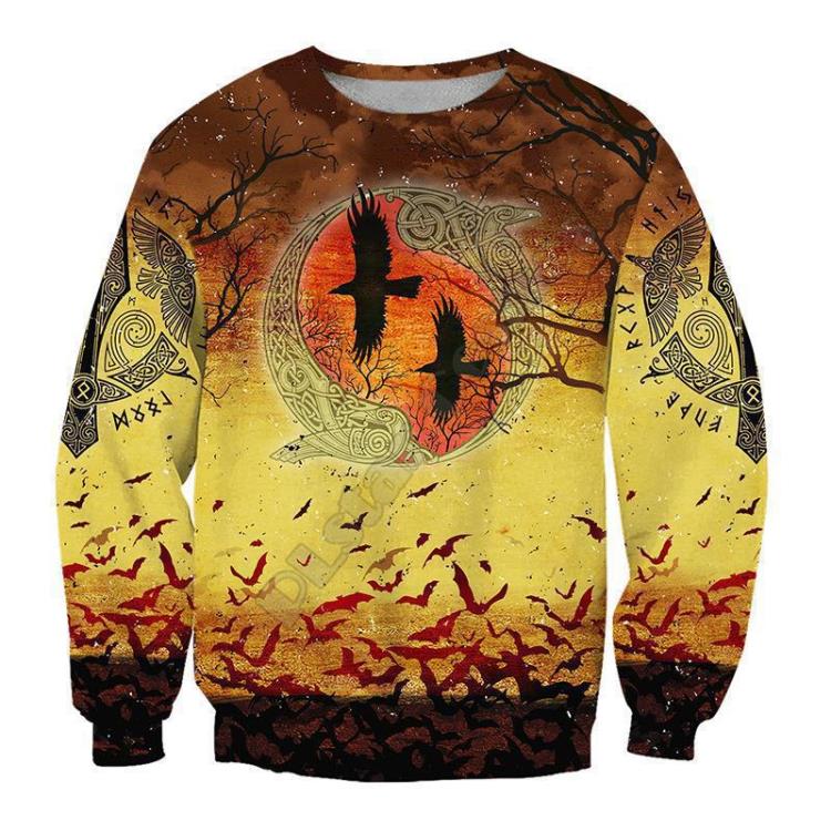 衛衣 歐美新款 個性3D數碼印花 南瓜頭 男女萬圣節恐怖圓領套頭衫-細節圖3