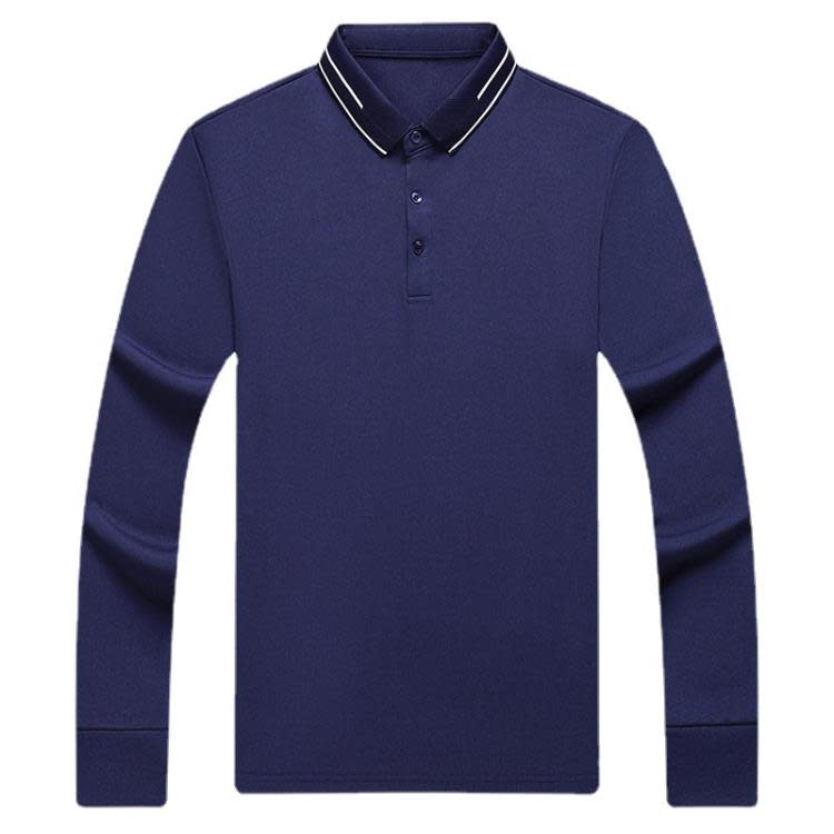 長袖polo衫 其力男裝POLO衫男士春季新款休閒翻領打底上衣男休閒套頭男裝-細節圖5
