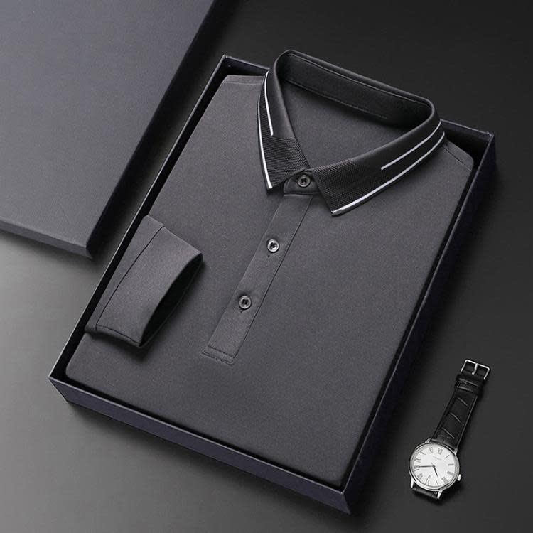 長袖polo衫 其力男裝POLO衫男士春季新款休閒翻領打底上衣男休閒套頭男裝-細節圖9