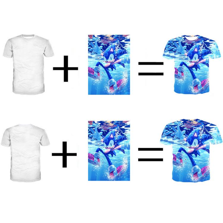 2023 歐美新款男士T恤笑臉圖案3D印花圓領短袖街頭潮流短褲二套裝-細節圖2