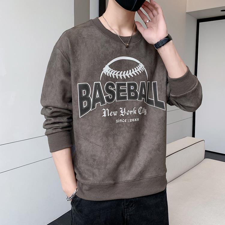 衛衣 2023春季圓領男潮牌新款學生運動打底衫男裝寬松休閒男士-細節圖8