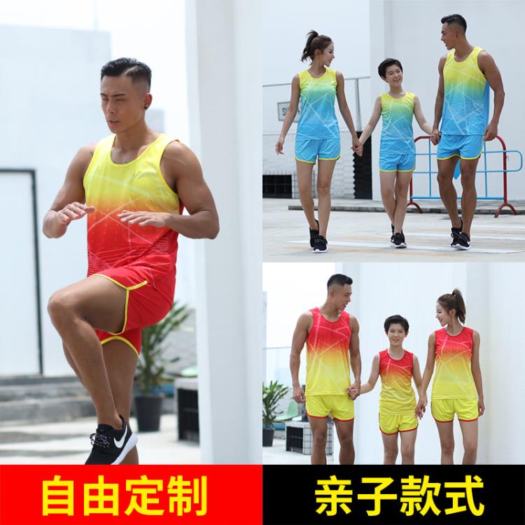 背心 闐徑套裝運動服男耐穿夏季跑步學生運動訓練馬拉松跑步套裝女-細節圖2