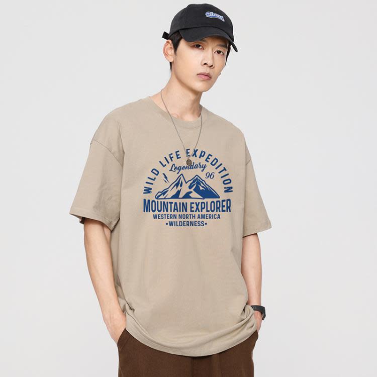 短袖T恤 香港純棉男女款情侶裝寬松潮牌透氣學生半袖五分袖t恤男士-細節圖6