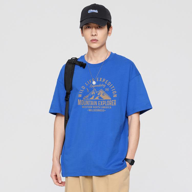 短袖T恤 香港純棉男女款情侶裝寬松潮牌透氣學生半袖五分袖t恤男士-細節圖8