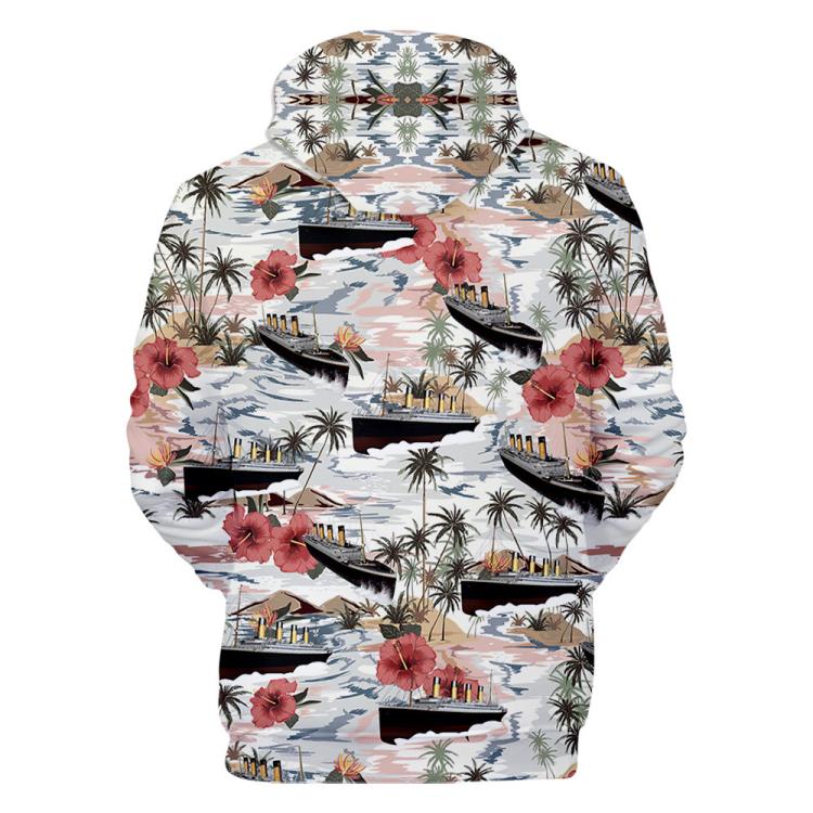 衛衣 2023新款2023夏威夷系列15數碼3D印花帶帽連帽長袖-細節圖2